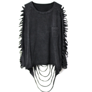 Hippie Punk Grunge Long Sleeve Cutout Tee